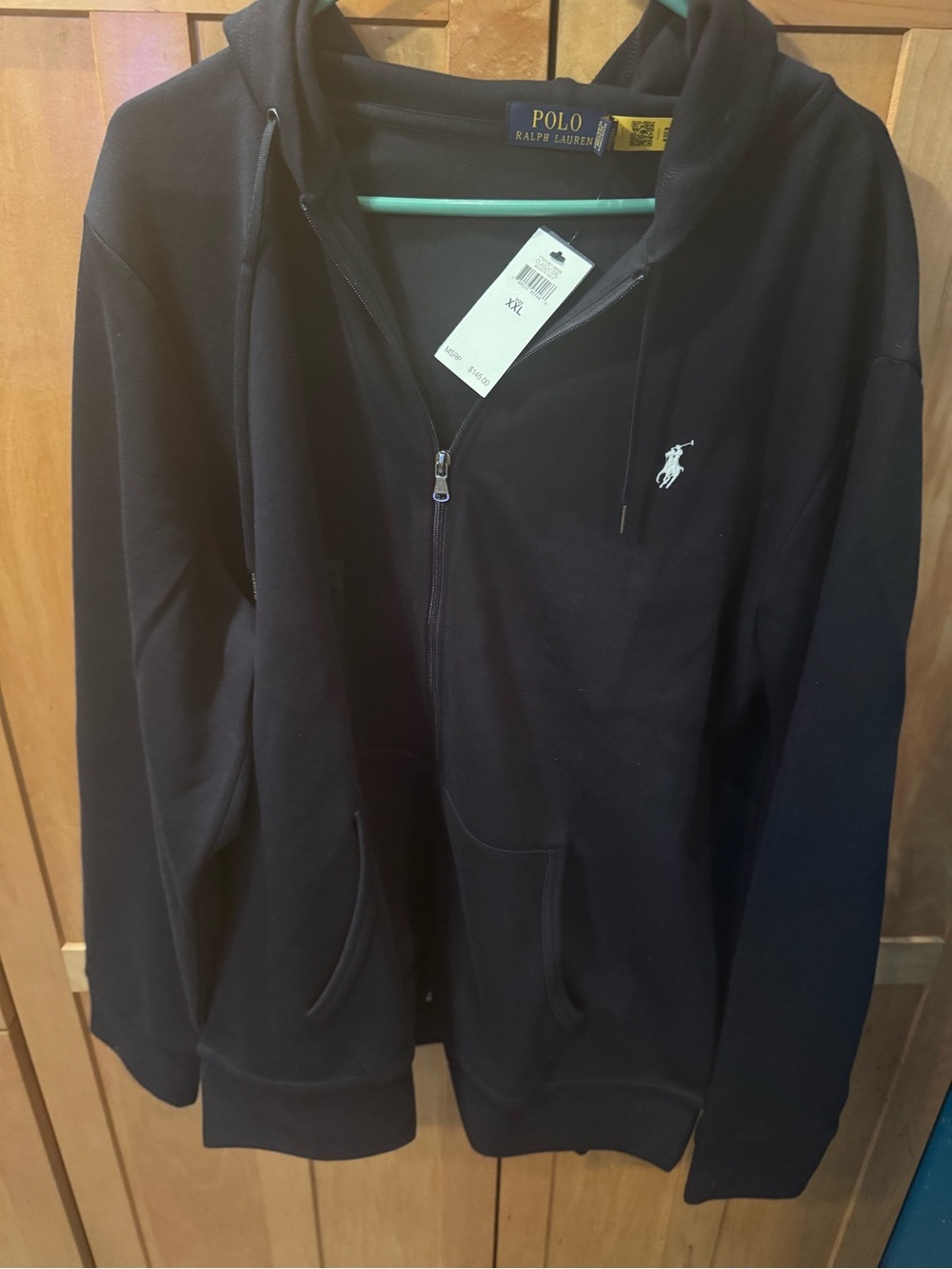 Polo by Ralph Lauren Navy Zip-Up Hoodie with White Pony